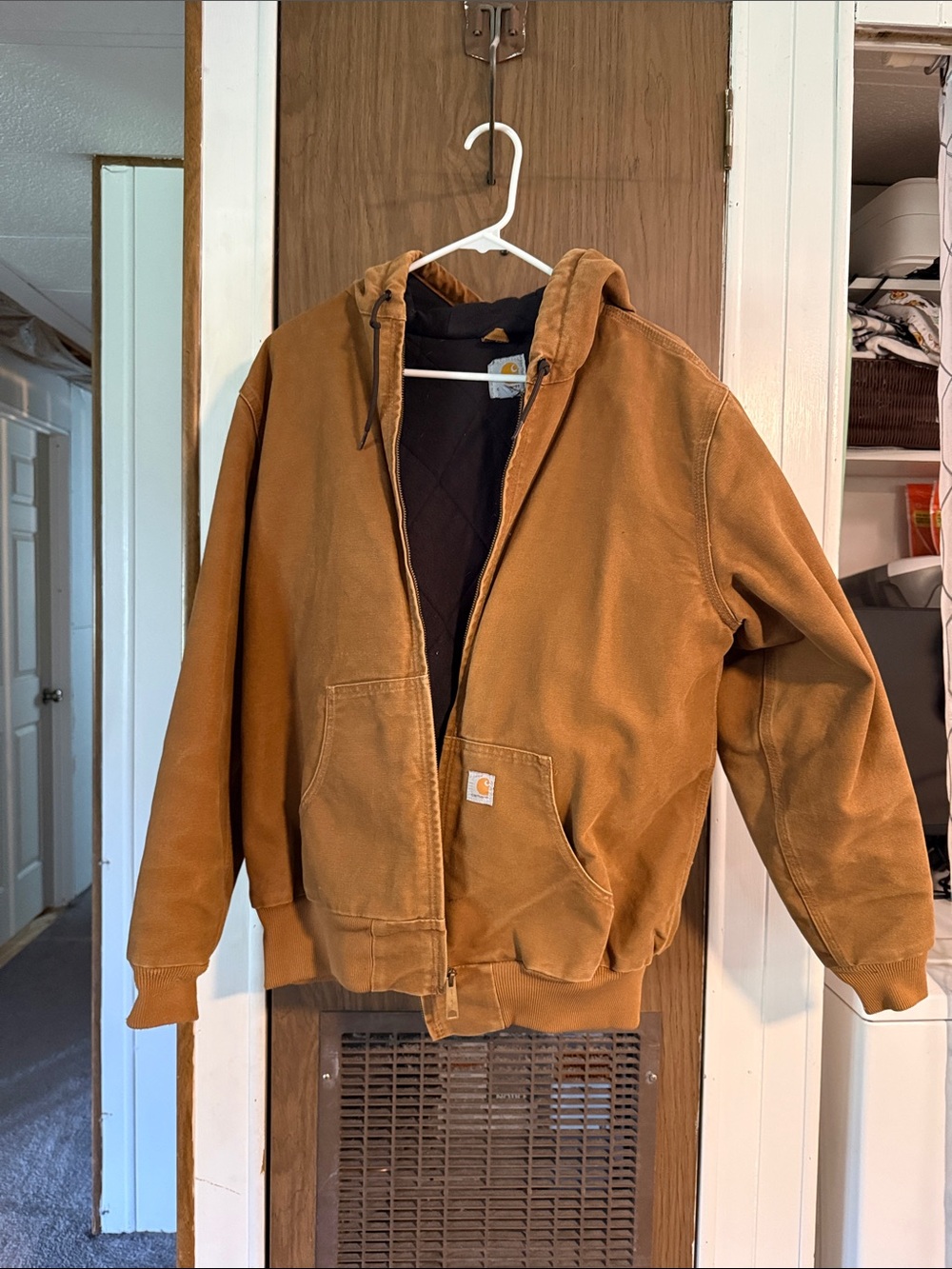 Unisex Carhartt Brown Hooded Duck Jacket